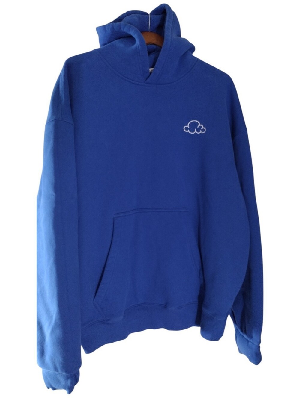 Men's Cloud Embroidered Crewneck Hoodie - Royal Blue